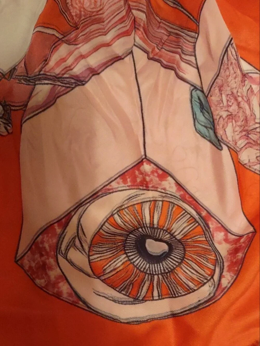 NWT Geometric Mirror Print Square Fashion Neck Scarf Orange Multi 27x27